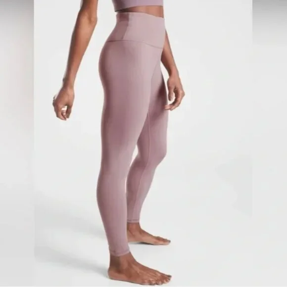Athleta Ultra High-Rise Elation Floral Mauve Pastel Pink Leggings (1442) - Picture 4 of 11